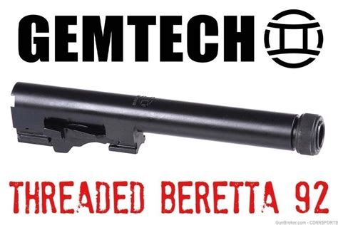 Beretta 92 M9 9mm New Threaded Barrel By Gemtech ½x28 W Thread