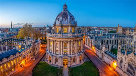 Evening View Of Radcliffe Camera In Oxford University England Uk