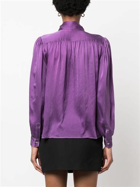Saint Laurent Pre Owned S Pussy Bow Silk Blouse Farfetch
