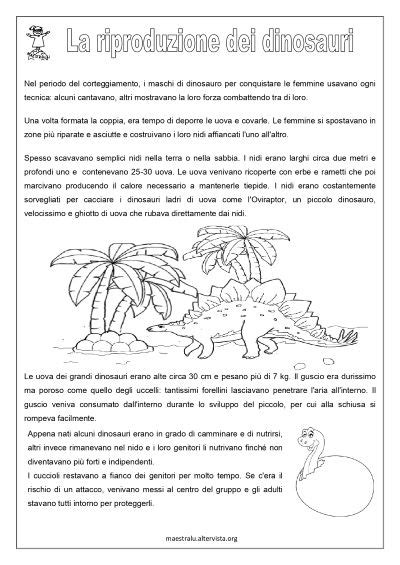 dinosauri schede didattiche per la scuola primaria maestralu