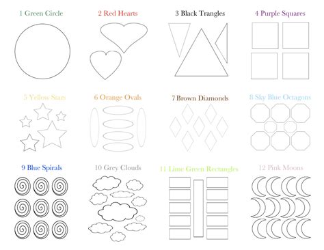 Easy shape coloring pages make math class more fun! M double M: Numbers, colors, and shapes coloring sheet (printable).