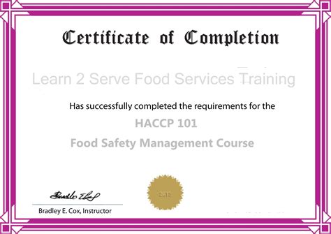 Haccp Certificate Texas Best Food Services Training Llc