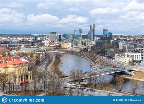 Vilnius Capital Of Lithuania Beautiful Scenic Aerial Panorama Of