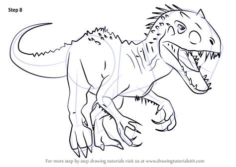 Step By Step How To Draw Indominus Rex From Jurassic World