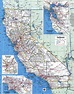Map of California showing county with cities and road highways