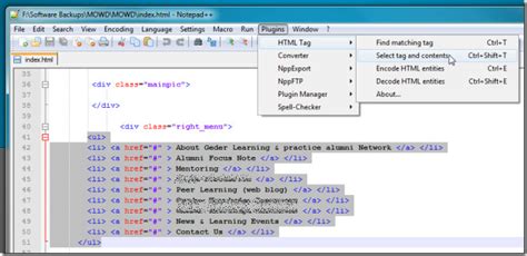 Html Tags For Notepad Finds And Highlights Matching Tags