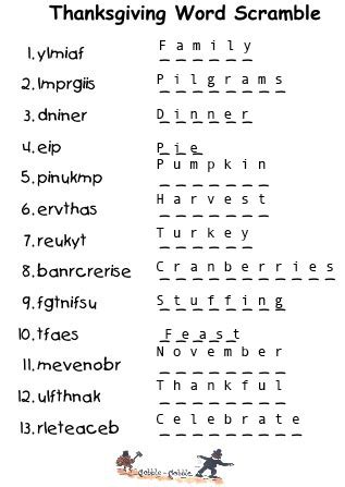 Before you peek at the answers, how many of these words can you unscramble? November 2012 - Word Scramble Answers - The Wood Word