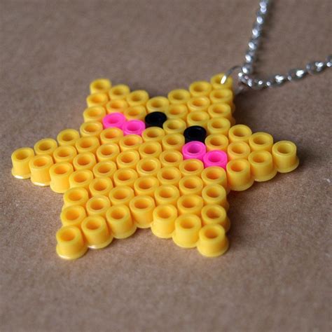 Cute Kawaii Star Pixel Hama Bead Necklace By Retroidstudio On Etsy