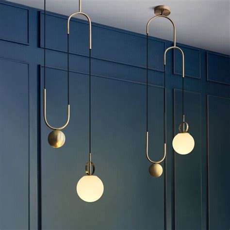 Modern Golden Metal Pull Down Ceiling Pendant Lights With One White