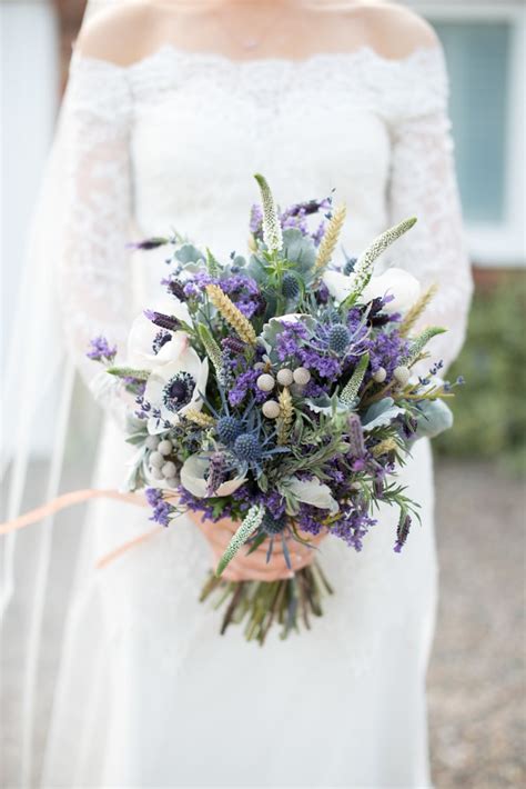 Copper Dusky Lilac And Grey Rustic Barn Wedding Purple Wedding Flowers