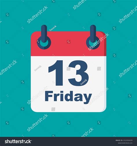 Friday 13th Calendar Vector Illustration Flat Stock Vector Royalty
