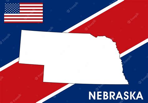 Nebraska Eua Estados Unidos Da América Mapa Modelo Vetorial Mapa De Cor