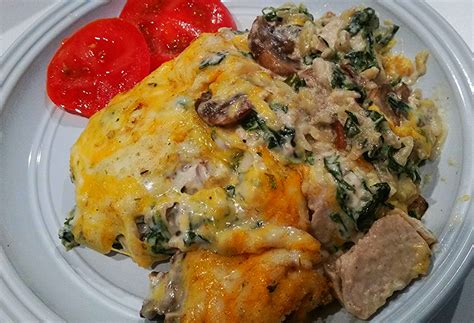 Spread evenly in prepared baking dish, and top with remaining 1/2 cup cheese. ~ Savory Chicken & Spinach Casserole ~ Recipe | Just A ...