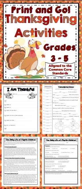 Thanksgiving activities for 4th graders. Thanksgiving (3rd - 5th Grade) | Thanksgiving, Student and ...