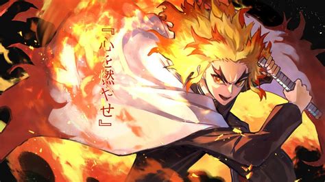 82037 Demon Slayer Kyojuro Rengoku Flame Hashira 4k Wallpaper