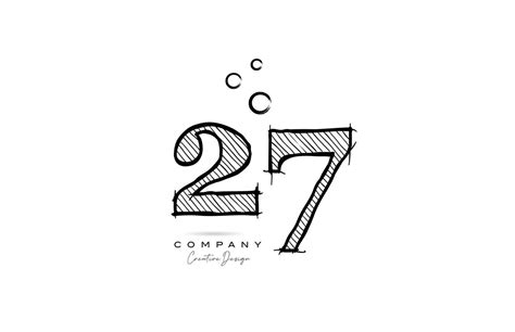 Hand Drawing Number 27 Logo Icon Design For Company Template Creative