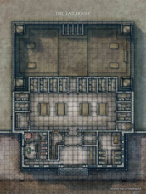 Send Your Players To Jail Jailhouseprison Battle Map 30x40 Roll20