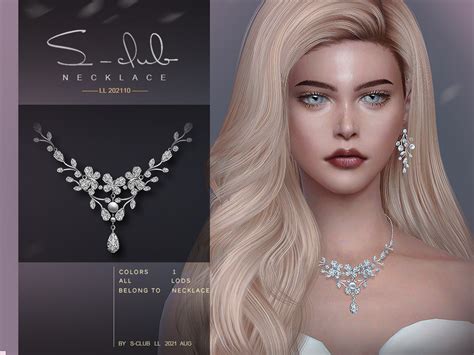Diamond Flower Necklace By S Club From Tsr • Sims 4 Downloads