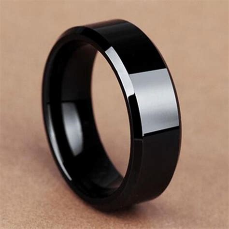 Fashion Charm Jewelry Men Ring Titanium Steel Black Finger Rings For