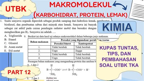 12 Makromolekul Karbohidrat Protein Lemak Pembahasan Soal