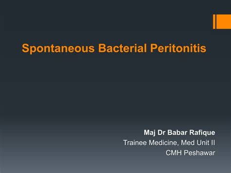 Spontaneous Bacterial Peritonitis Ppt