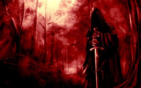 Dark Grim Reaper Horror Skeletons Skull Creepy Weapons Swords Trees