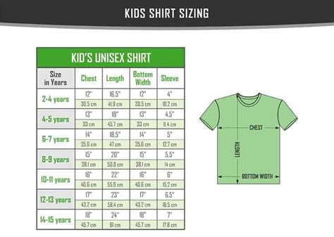 Kids Shirt Sizes Chart Verbnow