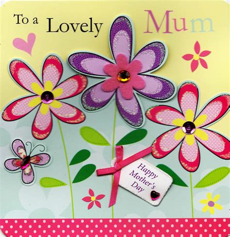 Happy Mothers Day Embellished Mothers Day Card Cards Love Kates