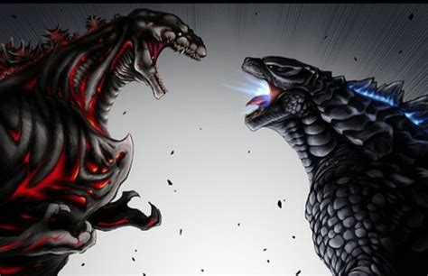 Shin Gojira Vs Legendary 2014 Godzilla Godzilla Fan Artwork Image