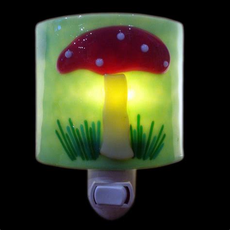 Mushroom Fused Glass Nightlight Sue Bradley Suepurr Designs