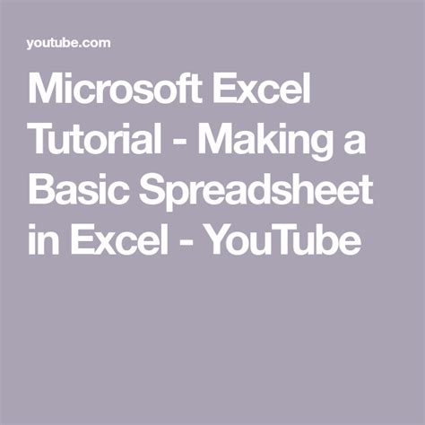 Microsoft Excel Tutorial Making A Basic Spreadsheet In Excel