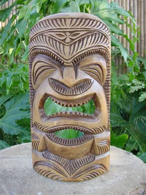 Vintage Hand Carved Hawaiian Tiki Statue Polynesian Wood