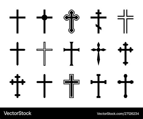 Christian Cross Jesus Christ Crucifix Different Vector Image