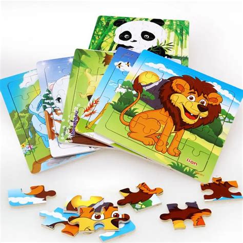 20 Slice Lion Animal Puzzle Wooden Small Piece Kids Toy Wood Jigsaw