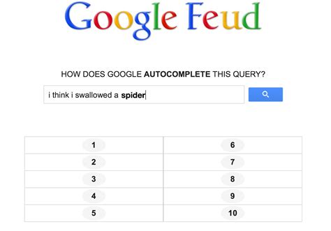 Anyway here's answer the google feud questions not people or the other ones, questions. 'Google Feud', A Surprisingly Addictive 'Family Feud'-Style Online Game That Harnesses Google ...