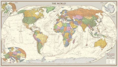 Large Antique World Map Poster