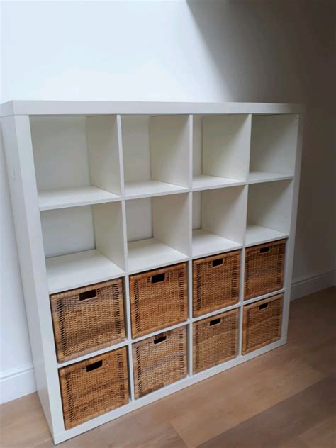 Large Ikea Storage Unit With 8 Wicker Storage Cubes In Oxford