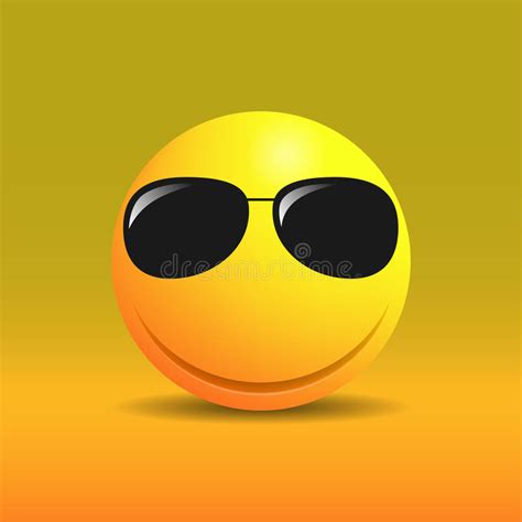 Emoticon Sorridente Sveglio in Occhiali Da Sole Illustrazione