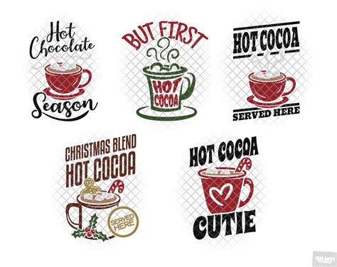 Hot Chocolate Svg Cocoa Bar Christmas Bundle With Png Dxf Eps