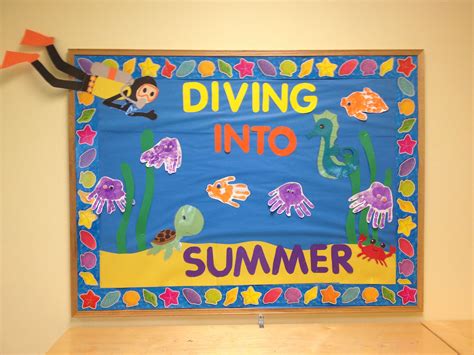 Diving Into Summer Bulletin Board Office Bulletin Boards Summer