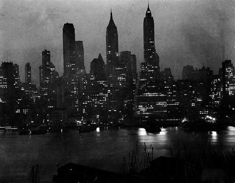 New York City During World War Ii Dim Out 1943 Feininger