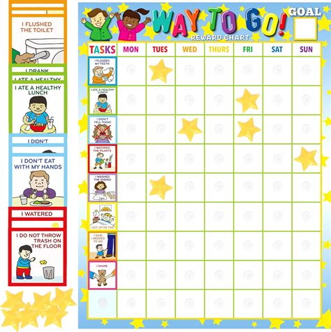 Youngever 80 Pieces Reward Chart 45 X 35 Cm Responsibility Chart