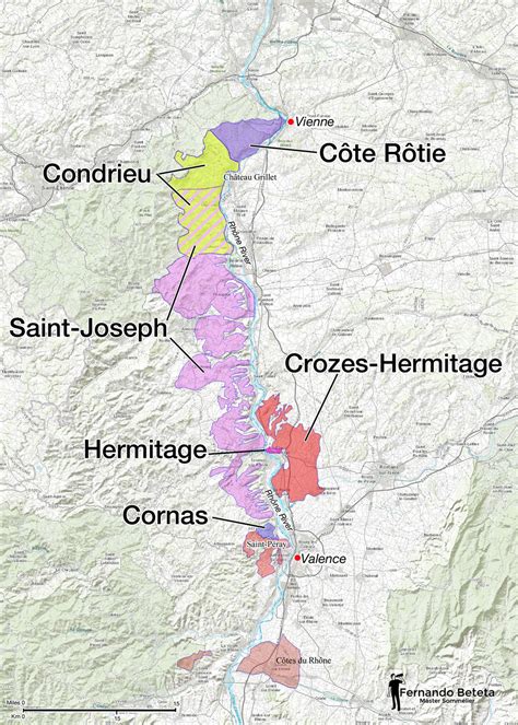 Northern Rhone Wine Map