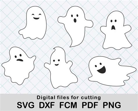 Ghost svg files for Cricut cute ghost face svg for DIY | Etsy