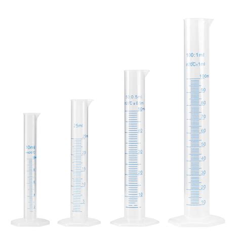 Frcolor Plastic Graduated Cylinder Set Sizes Lab Test Tubes Plastic Measuring Cylinder Set
