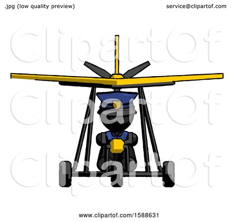 Black Police Man In Ultralight Aircraft Front View By Leo Blanchette
