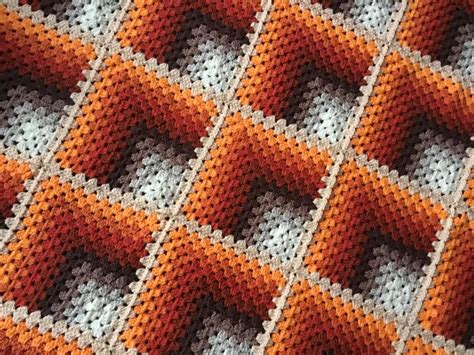 Optical Illusion Crochet Blanket Throw Attic Windows Etsy Uk