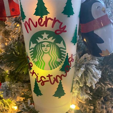 Merry Christmas Holiday Starbucks Cup Etsy