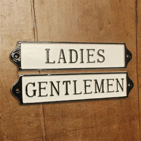 Antique Ladies And Gentlemen Toilet Door Signs Cast Metal Toilets Mens Womens Railway Cast Iron