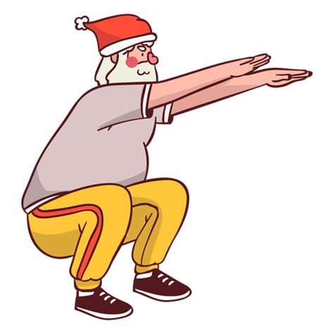 Santa Claus Sportsman Exercise Flat Transparent Png And Svg Vector File